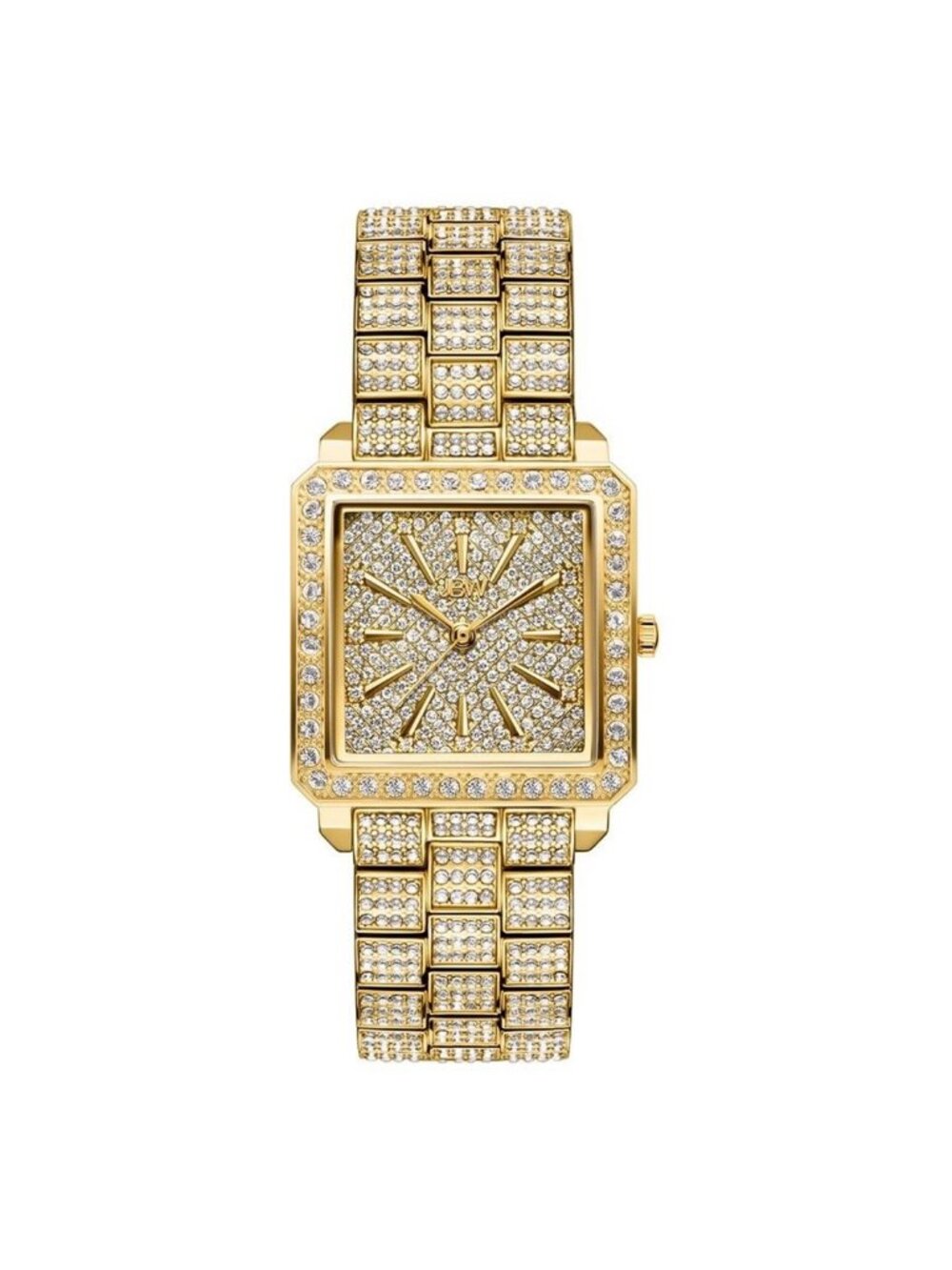 NWT JBW Cristal Quartz Diamond Crystal Gold Dial Ladies Watch